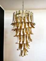 Glass Amber Petals Spiral Chandelier