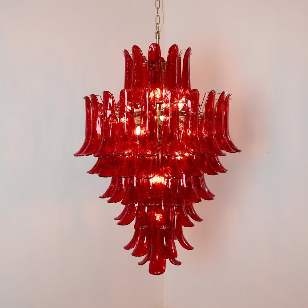 Glass Crimson Cascade Chandelier