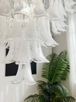 White Glass Petals Chandelier