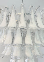 White Glass Petals Chandelier
