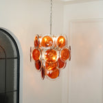 Orange Disk Glass Chandelier