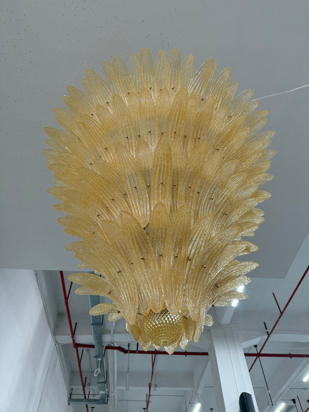 Glass Palmette Chandelier