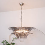 Glass Palmette Transparent Chandelier