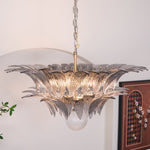Glass Palmette Transparent Chandelier