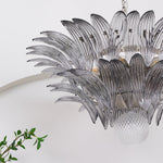 Glass Palmette Transparent Chandelier
