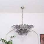 Glass Palmette Transparent Chandelier