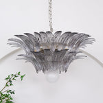 Glass Palmette Transparent Chandelier