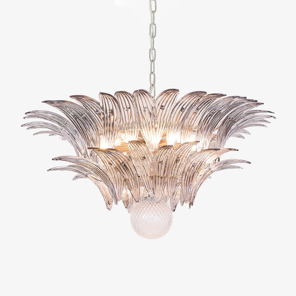 Glass Palmette Transparent Chandelier