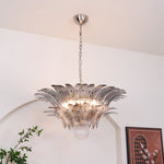 Glass Palmette Transparent Chandelier
