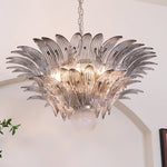 Glass Palmette Transparent Chandelier