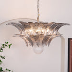 Glass Palmette Transparent Chandelier