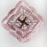 Glass Pink Disc Chandelier