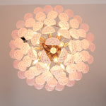 Pink Glass Droplet Chandelier