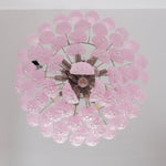 Pink Glass Droplet Chandelier