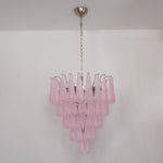 Pink Glass Droplet Chandelier