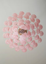 Pink Glass Droplet Chandelier