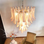 Pink Glass Petals Chandelier