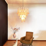 Pink Glass Petals Chandelier