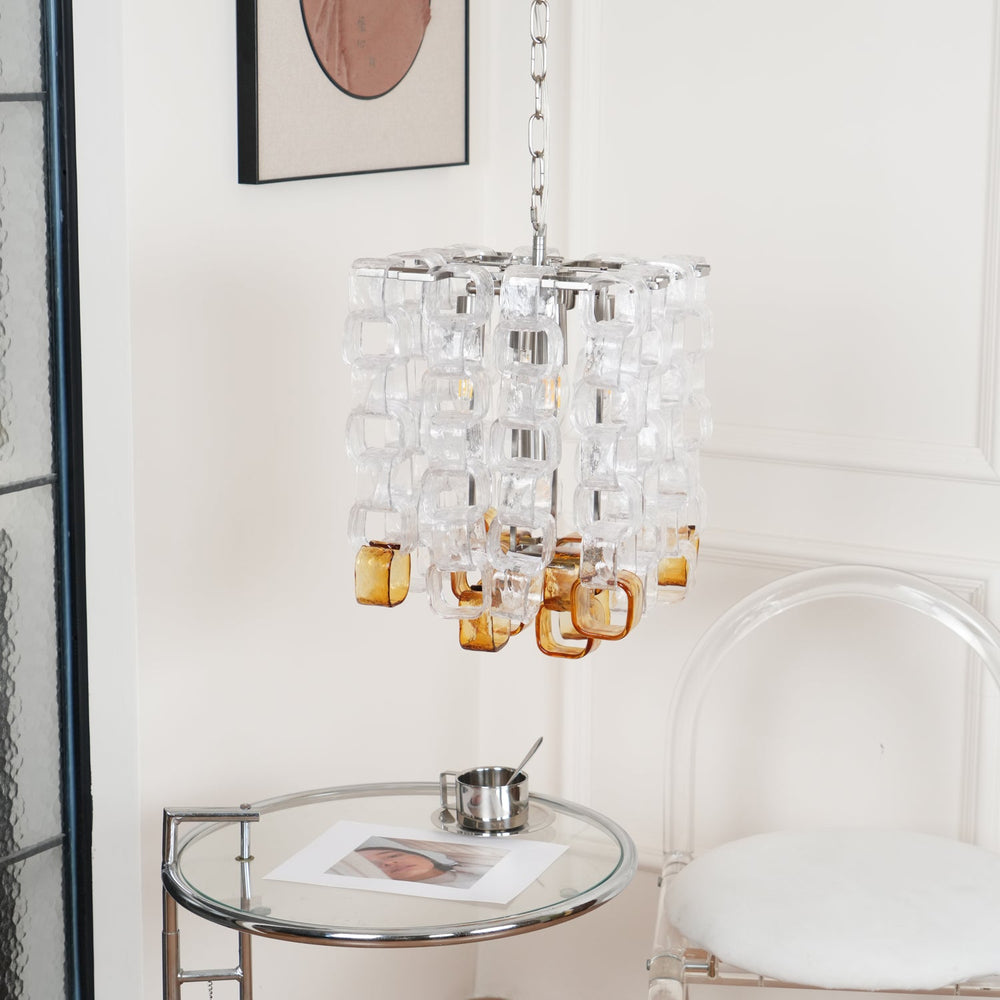 Glass Poliarte Interlocking Chandelier