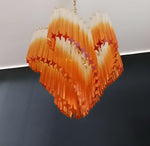 Glass Pink Prism Chandelier