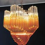 Glass Pink Prism Chandelier