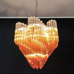 Glass Pink Prism Chandelier