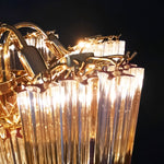 Glass Pink Prism Chandelier