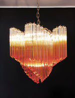 Glass Pink Prism Chandelier