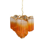 Glass Pink Prism Chandelier