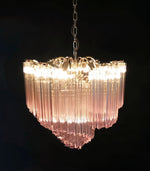Glass Pink Prism Chandelier