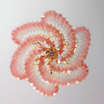 Glass Pink Prism Chandelier