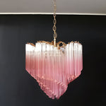 Glass Pink Prism Chandelier