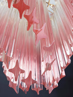 Glass Pink Prism Chandelier