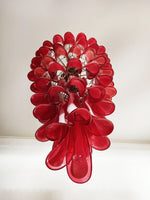 Glass Red Petals Spiral Chandelier