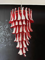 Glass Red Petals Spiral Chandelier