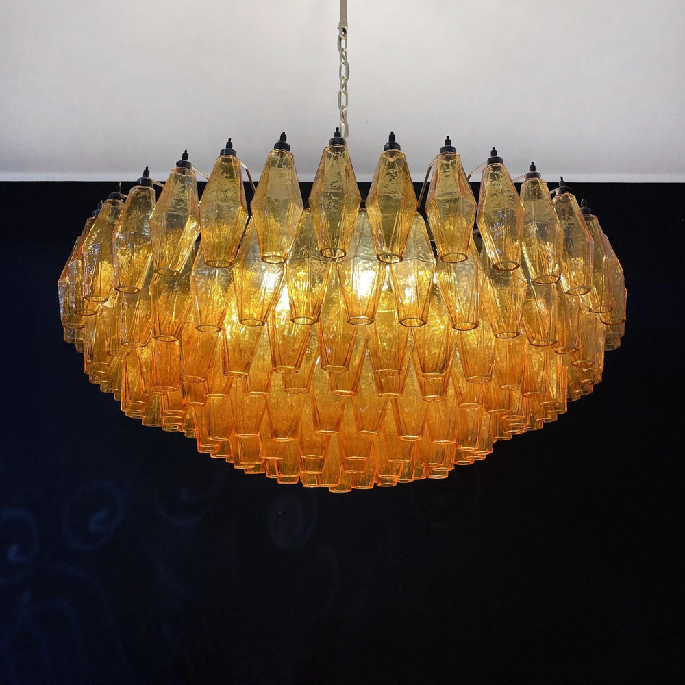 Rhombus Amber Glass Chandelier
