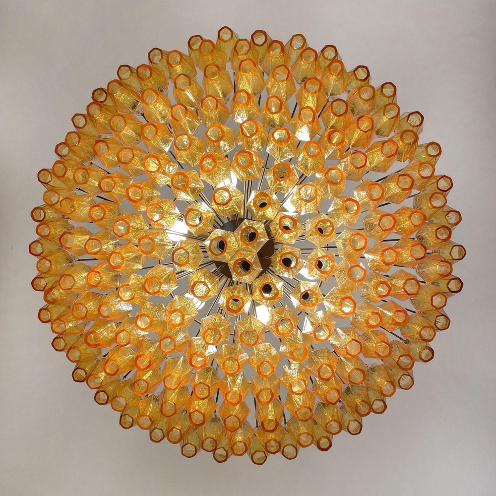 Rhombus Amber Glass Chandelier