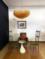 Rhombus Amber Glass Chandelier