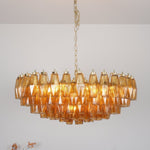 Rhombus Amber Glass Chandelier