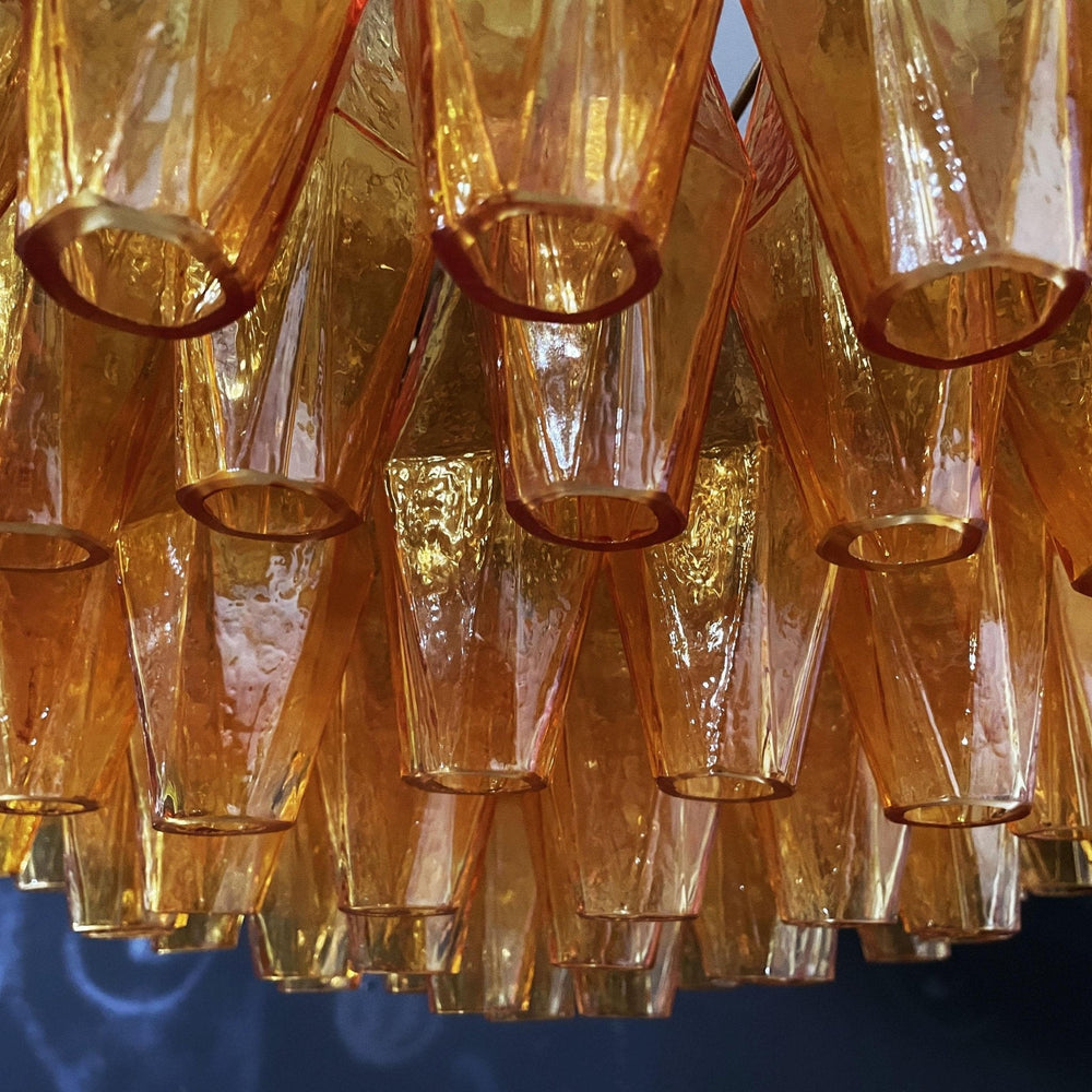 Rhombus Amber Glass Chandelier