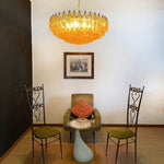 Rhombus Amber Glass Chandelier