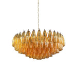 Rhombus Amber Glass Chandelier