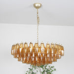 Rhombus Amber Glass Chandelier