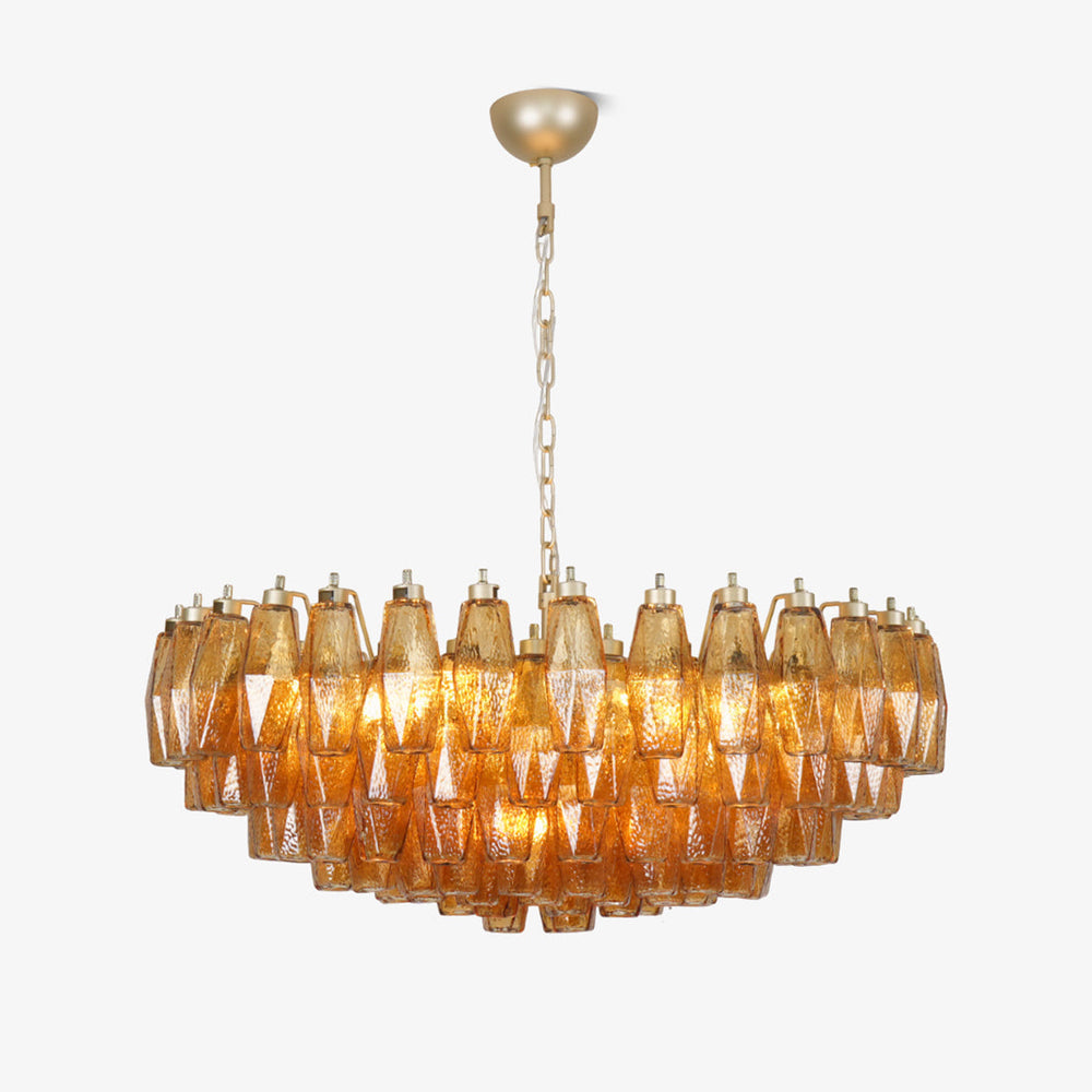 Rhombus Amber Glass Chandelier