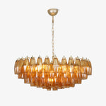 Rhombus Amber Glass Chandelier