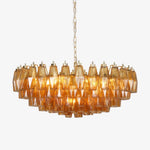 Rhombus Amber Glass Chandelier