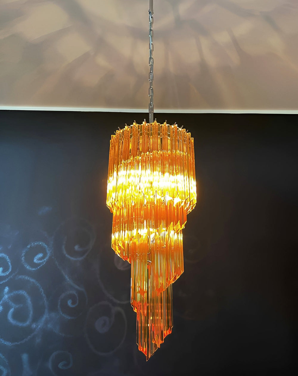 Spiral Prism Glass Chandelier