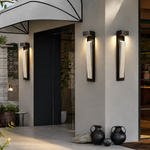 Natura Glow Stone Sconce – Wabi-Sabi Travertine LED Outdoor Sensor Wall Light