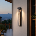 Natura Glow Stone Sconce – Wabi-Sabi Travertine LED Outdoor Sensor Wall Light