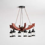 Nautical Industrial Wooden Chandelier – Reclaimed Beam Look